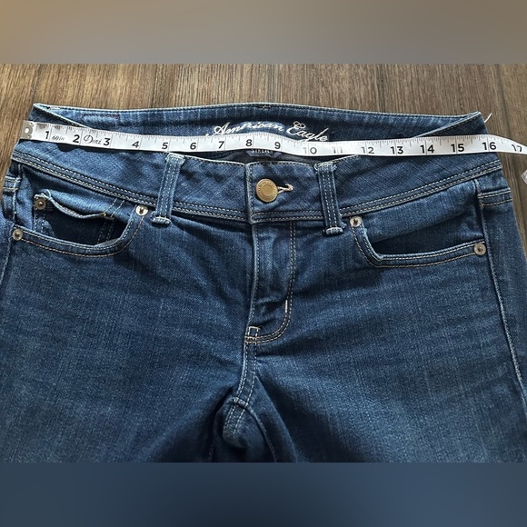 American Eagle Slim Boot Stretch Y2K Low-Rise Jeans Women’s Size 6 Blue Denim - Picture 4 of 9